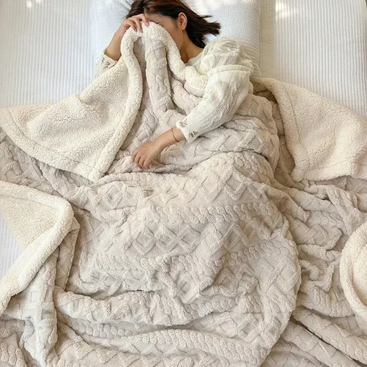 Cozy Lamb Velvet Flannel Blanket - MANDOTOS
