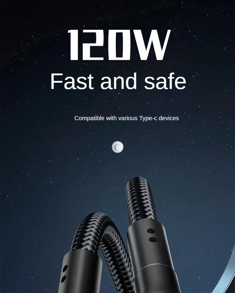 PD 120W Super Charging For Samsung S24 S23 USB C TO USB Type C Cable For iPhone 15 Plus Pro Max Xiaomi 11 4.0 Quick Fast Charger - MANDOTOS