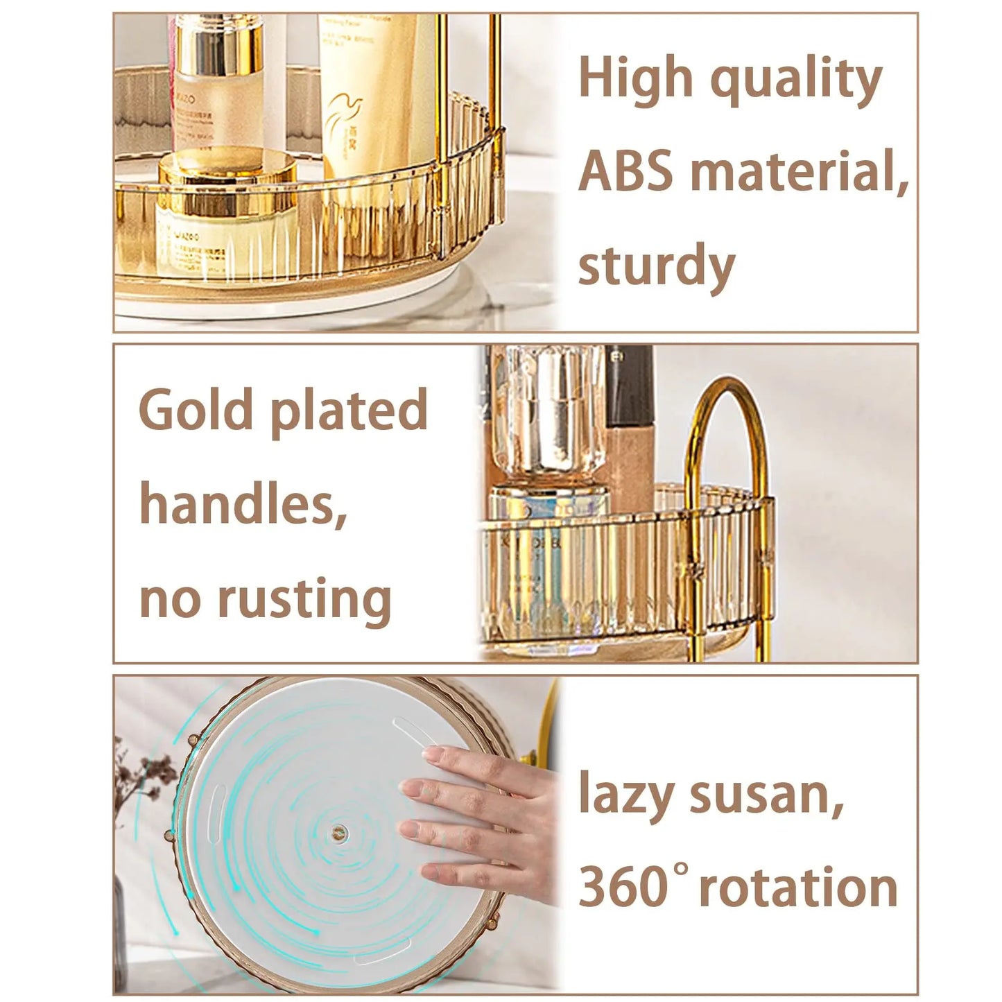 Rotating Makeup Organizer for Vanity, High-Capacity Skincare Storage Perfume Cosmetic Dresser Organizer Countertop 360 Spinning - MANDOTOS