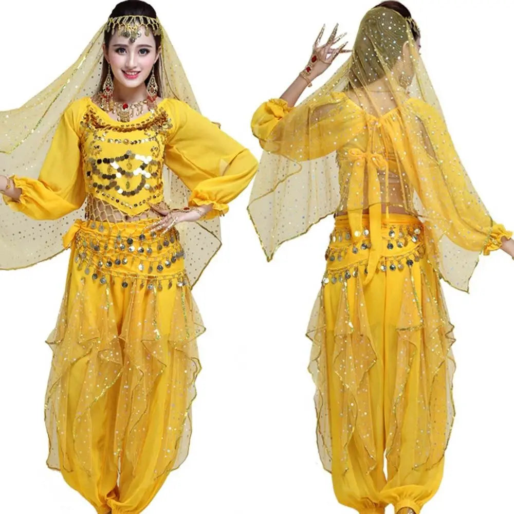 Thailand/India/Arab Dancer Skirt Women Sexy Belly Dance Hip Scarf Wrap Belt Dancer Skirt Female Show Sequins Tassels Costumes - MANDOTOS