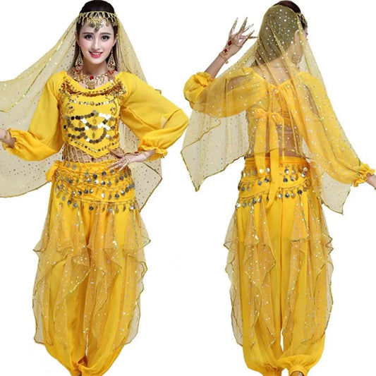 Thailand/India/Arab Dancer Skirt Women Sexy Belly Dance Hip Scarf Wrap Belt Dancer Skirt Female Show Sequins Tassels Costumes - MANDOTOS