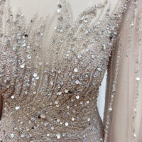 Eshaut&bridal Luxury Beaded Evening Dress Cape Sleeve Dubai Sheer Neck Mermaid Formal Prom Wedding Party Gown Customized 2026
