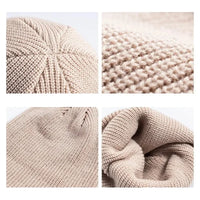 Winter Knitted Hat Warm Outdoor Sport Cold Protection Running Beanie Cap Elastic Thermal Cycling Skull Roll-up Cuffed Cap