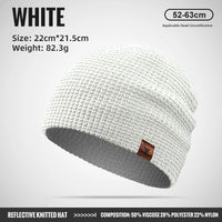 WRELS Winter Knitted Beanie Hats Warm Night Running Reflective Hat Unisex Windproof Ear Protection Cycling Hiking Ski Cap