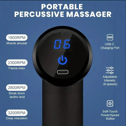 Mini Muscle Massage Gun Protable Body Massager Deep Handheld Percussion Massager For Body Back And Neck Leg - MANDOTOS