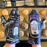 Set of 2 Witch Herbs Oven Mitt | Pot Holders Hanging Oven Gloves Set