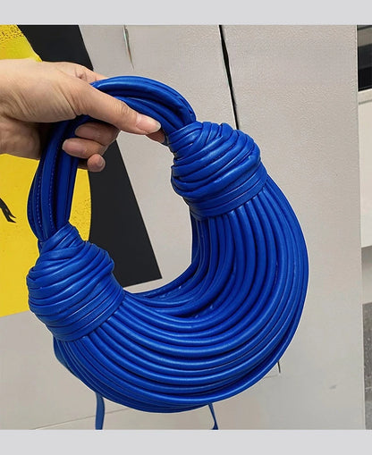 Handbags for Women 2025 New in Gold Luxury Designer Brand Handwoven Noodle Bags Rope Knotted Pulled Hobo Silver Evening Clutch - MANDOTOS