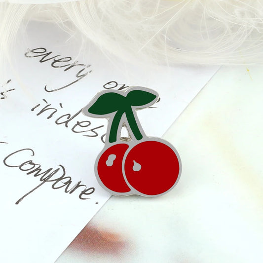 Sliced Watermelon Fruit Brooches Women Pink Strawberry Cherry Shirt Lapel Brooch Bag Badges Men Creative Enamel Pin Summer Gifts - MANDOTOS