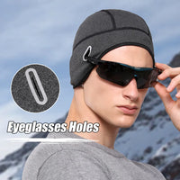 Winter Thermal Hats Fleece Beanies Ear Warmer Outdoor Sports Ski Snowboard Running Cycling Bike Soft Stretchy Cap Headwear Men