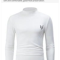 1/3 Pcs Men's White BottoMing Small Turtleneck Shirt In Autumn And Winter Casual Joker Fashion Long Sleeve T-Shirt Teenagers War