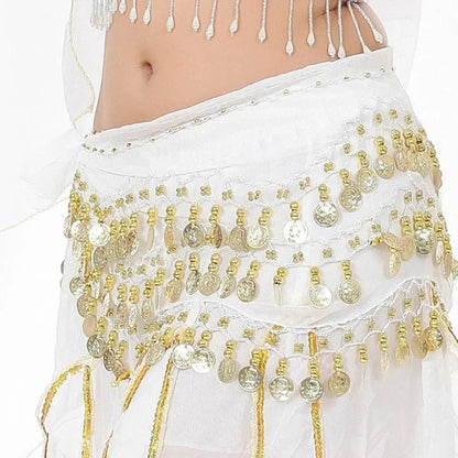 Thailand/India/Arab Dancer Skirt Women Sexy Belly Dance Hip Scarf Wrap Belt Dancer Skirt Female Show Sequins Tassels Costumes - MANDOTOS