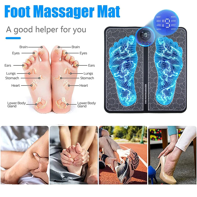 Electric Foot Massager Pad Muscle Massage Relaxation Trainer For Massage Fitness Outdoor Sport Home Family Relax - MANDOTOS