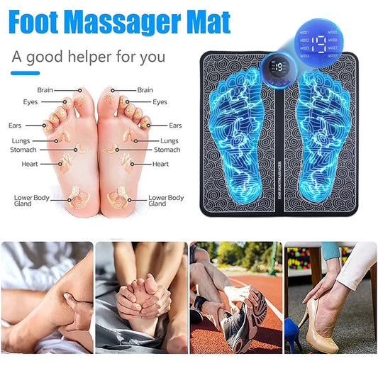 Electric Foot Massager Pad Muscle Massage Relaxation Trainer For Massage Fitness Outdoor Sport Home Family Relax - MANDOTOS