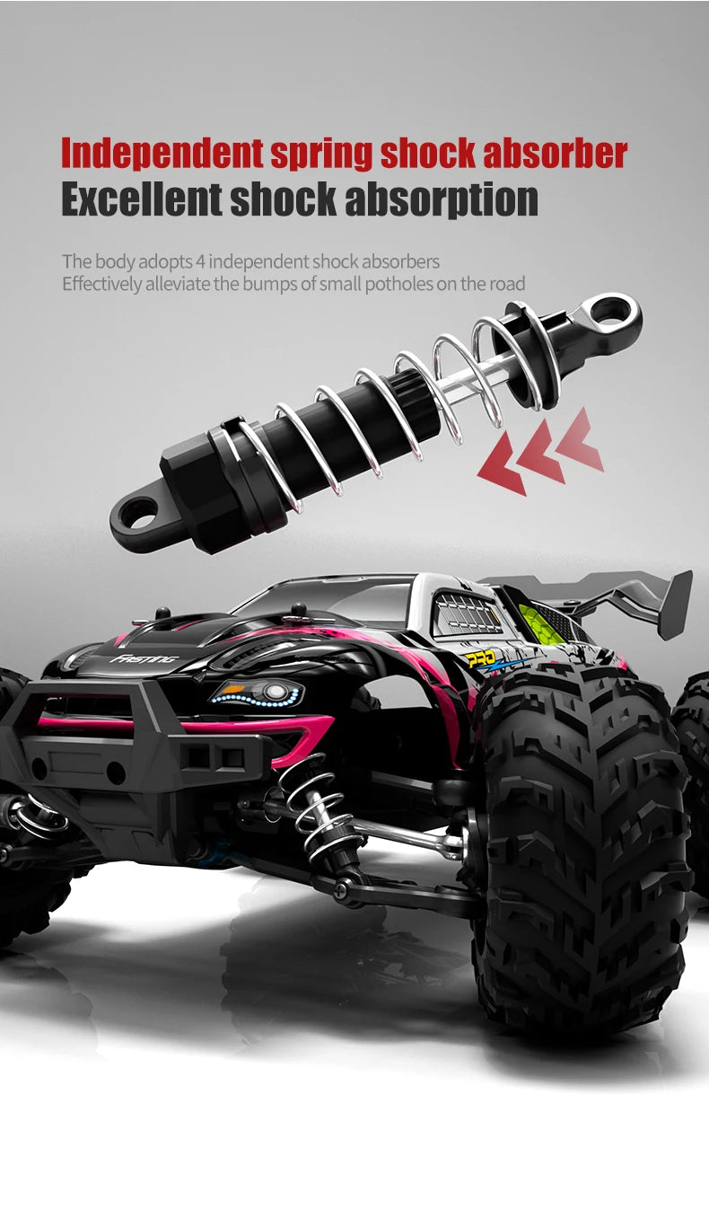 Teeggi 16101 /16102 PRO 1:16 High Speed RC Car With LED Light Drift 70KM/H 4WD RC Off-Road Car Monster Truck Toy For Kid Gifts - MANDOTOS