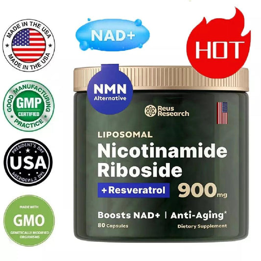NAD+ Supplements for Anti-Aging Energy Focus and Nicotinamide Riboside Resveratrol - MANDOTOS