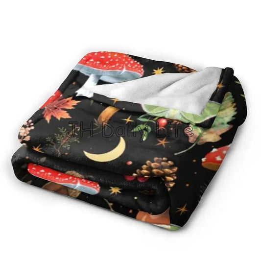 Mushroom Paradise Throw Blanket – Soft, Warm, & Cozy - MANDOTOS