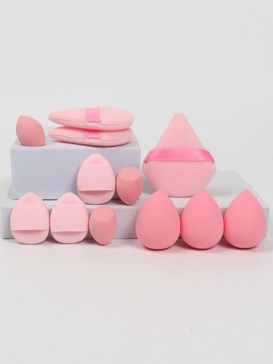 12 Piece All Purpose Makeup Sponge Set with Loose Powder Puffs Mini Air Cushion Puffs Beauty Eggs and Mini Beauty Sponges - MANDOTOS