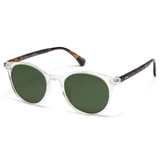SOJOS Vintage Round Polarized Shades UV400 - Clear/Green - MANDOTOS