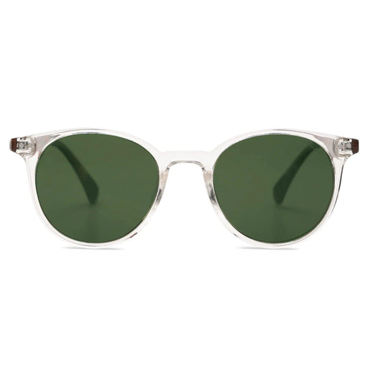 SOJOS Vintage Round Polarized Shades UV400 - Clear/Green - MANDOTOS