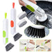 2-in-1 Soap Dispensing Dish Brush with Replacement Heads & No Leak Design