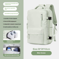 Ancient Energy large capacity travel backpack with multiple compartments, ideal for students and school use, in black with adjustable straps.