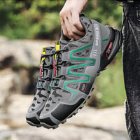 Ancient Energy men's hiking shoes with durable non-slip soles, safety toe, and tactical design for outdoor trekking and work.
