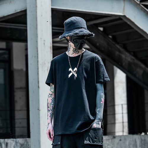 Ancient Energy hip-hop T-shirt for middle school students, pure cotton, half-sleeved casual clothing, featuring a trendy design.