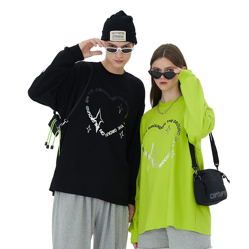 Women's Casual Long Sleeve Heart Tee