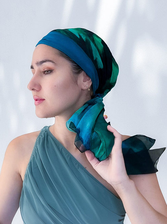 Fine Art Headscarf -Peacock
