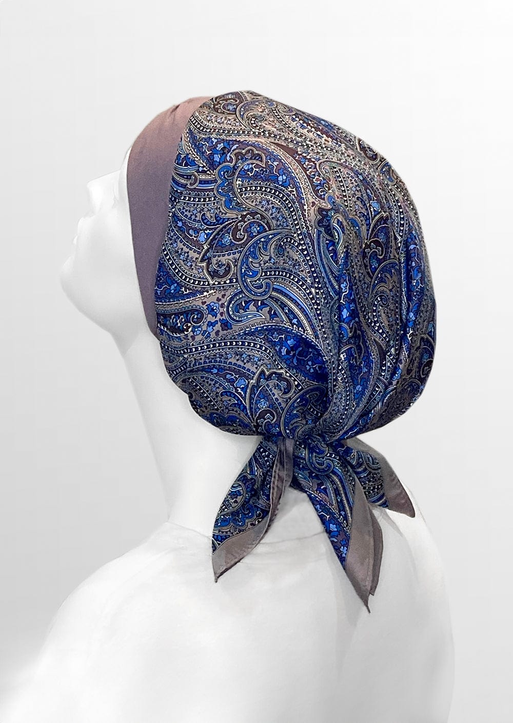 Retro Kerchief Headscarf - Heather Paisley