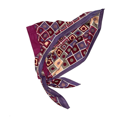 Retro Kerchief Headscarf - Pink Geometric