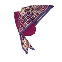 Retro Kerchief Headscarf - Pink Geometric