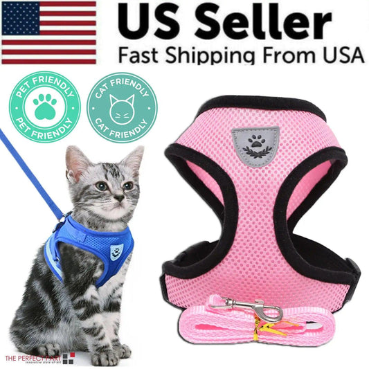 Adjustable Reflective Pet Harness with Leash - MANDOTOS