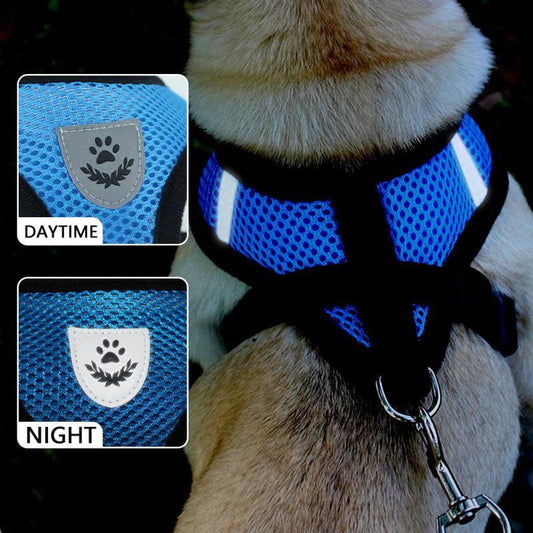 Adjustable Reflective Pet Harness with Leash - MANDOTOS