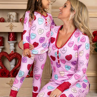 Valentines Day Love Print Casual Home Pajamas Parent Child Set - MANDOTOS