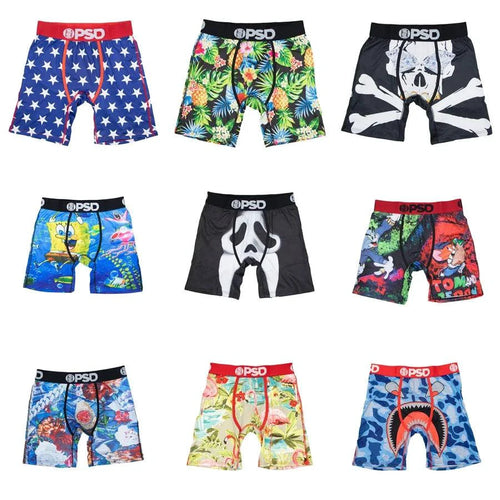 Breathable printed men's boxer briefs from All Men's Store, featuring a comfortable fit and plus size design.