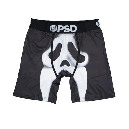 Breathable printed men's boxer briefs with a comfortable fit, featuring a stylish design and available in plus size.