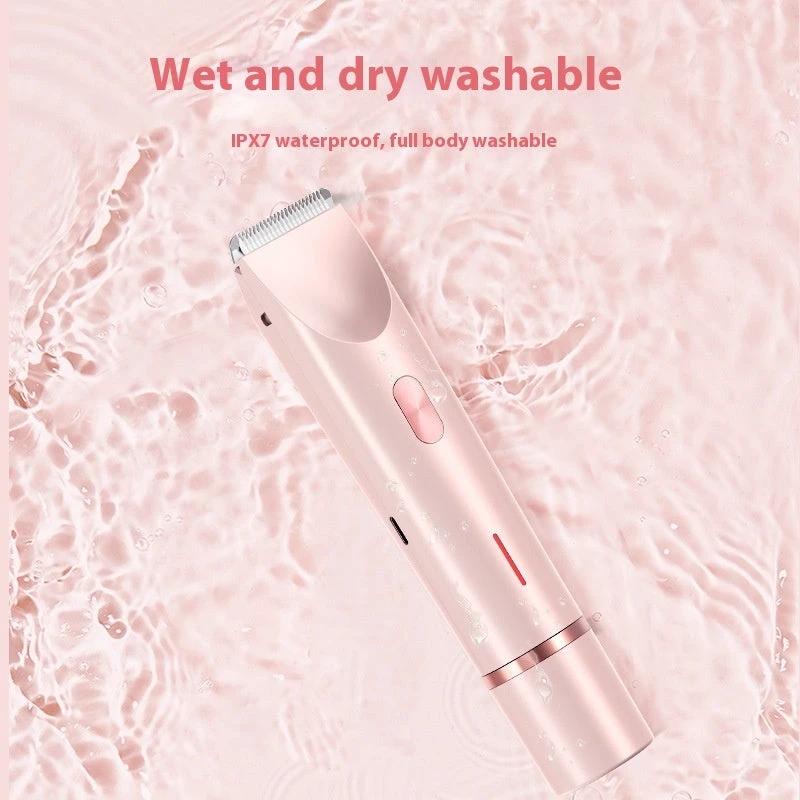 Ancient Energy 2-in-1 women's hair remover with double head shaver and electric razor for body and private hair, wet and dry use.