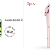 Ancient Energy 2-in-1 women's electric hair remover with double head shaver for pubic, body, and facial hair, wet and dry use.