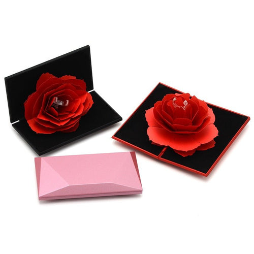 Ancient Energy 3D Love Box with heart-shaped rose and rotating ring compartment, ideal for Valentine’s Day gift.