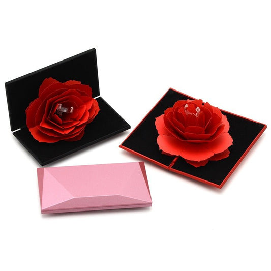 Ancient Energy 3D Love Box with heart-shaped rose and rotating ring compartment, ideal for Valentine’s Day gift.
