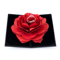 Ancient Energy 3D Love Box with heart-shaped rose design, rotating ring holder for Valentine’s Day gift.