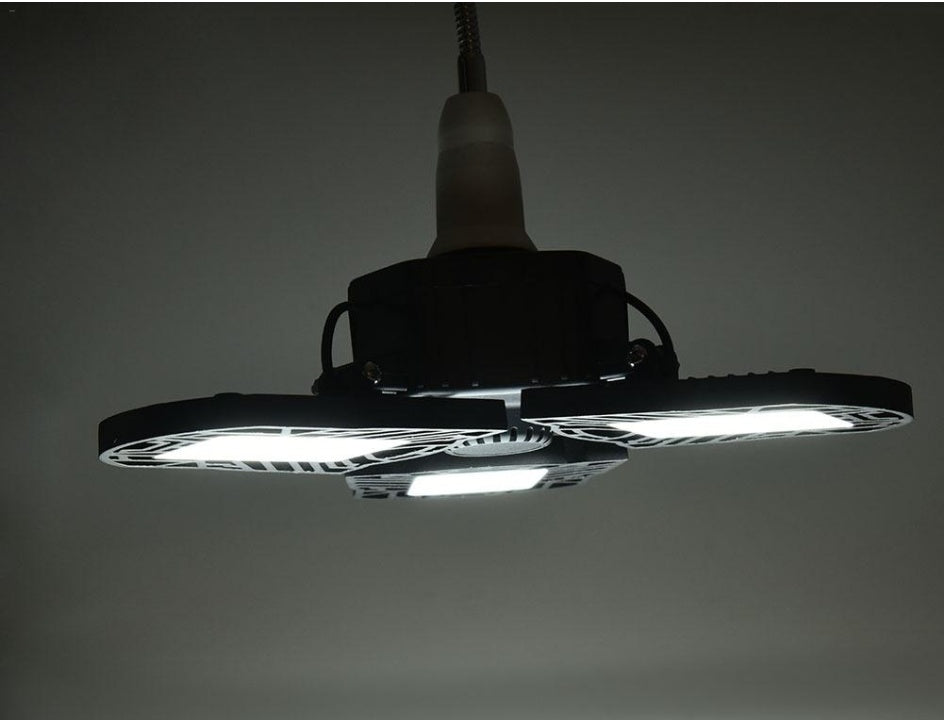 Ancient Energy 60W super bright deformable LED light for gym, warehouse, or garage with 6000 lumens illumination.