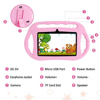 Ancient Energy 7-inch children's tablet PC with smart tutoring features, colorful design, and child-friendly interface.