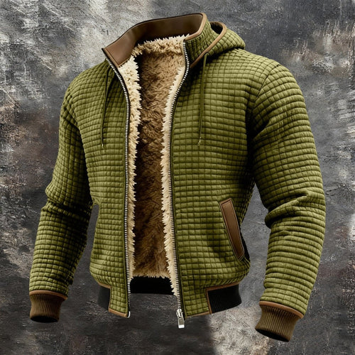 Ancient Energy men's plaid hoodie jacket featuring a stylish, comfortable design with plaid pattern and casual fit.