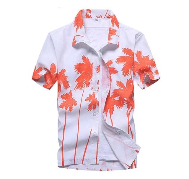 Short-sleeved Aloha shirt by Ancient Energy featuring vibrant floral print, casual men’s fashion chemise, and relaxed fit.