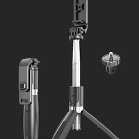 Ancient Energy Apple-compatible tripod selfie stick with Bluetooth remote for smartphones, adjustable stand for photos and videos.