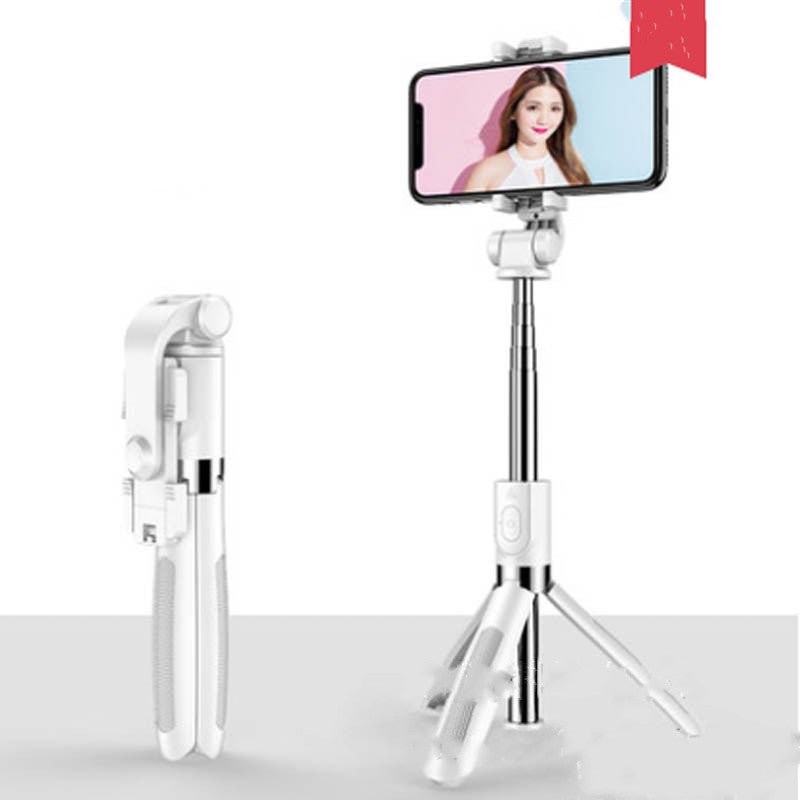 Ancient Energy Apple-compatible tripod selfie stick with Bluetooth remote, adjustable handle, and foldable design for smartphones