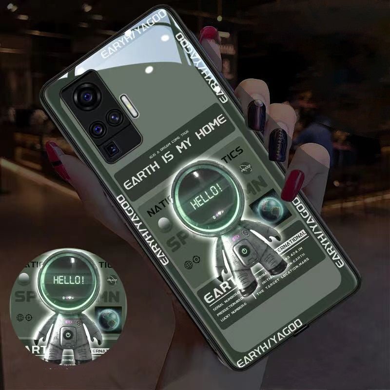 Ancient Energy luminous astronaut mobile phone case featuring a space-themed design with glowing astronaut illustration.
