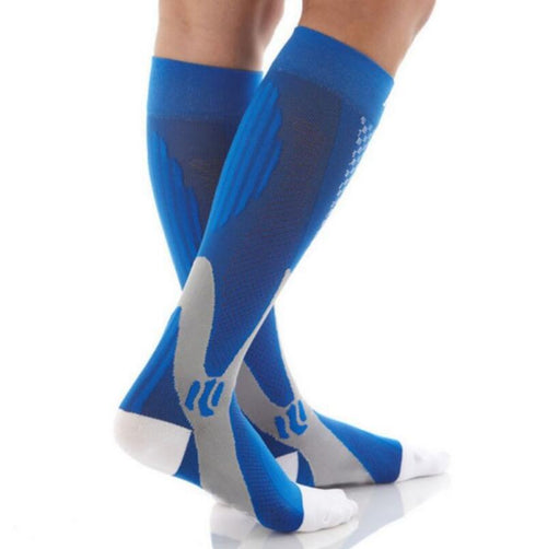 Ancient Energy athletic compression socks for men and women, designed to boost stamina and improve circulation during workouts.